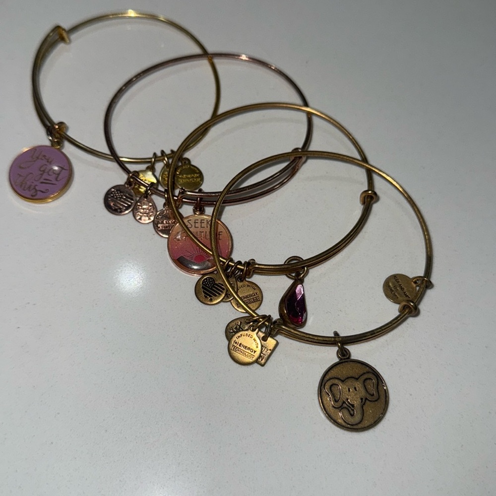 Alex and Ani Bangles.  Total of 4.